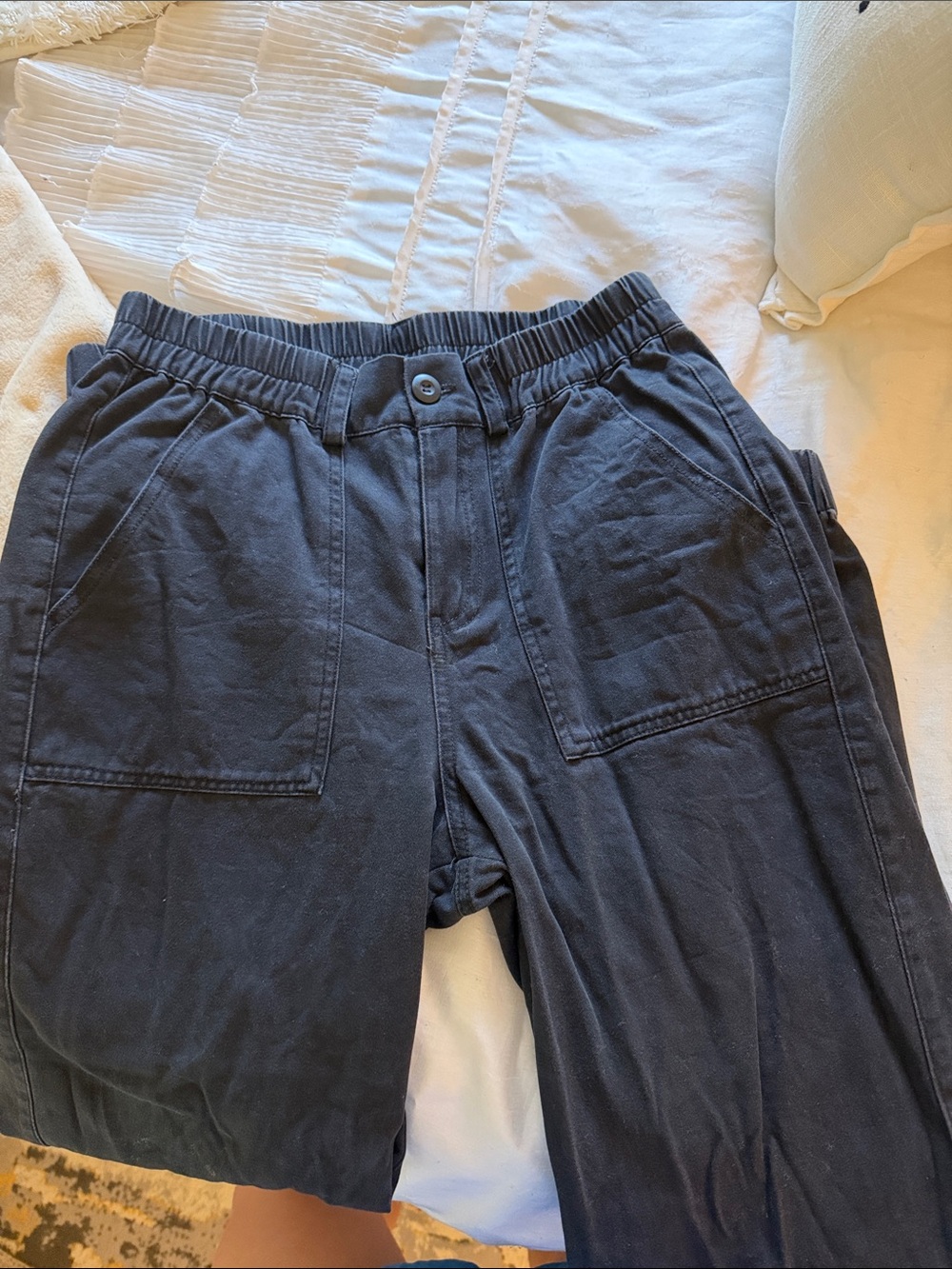 PacSun Women's Cropped Black Utility Jeans